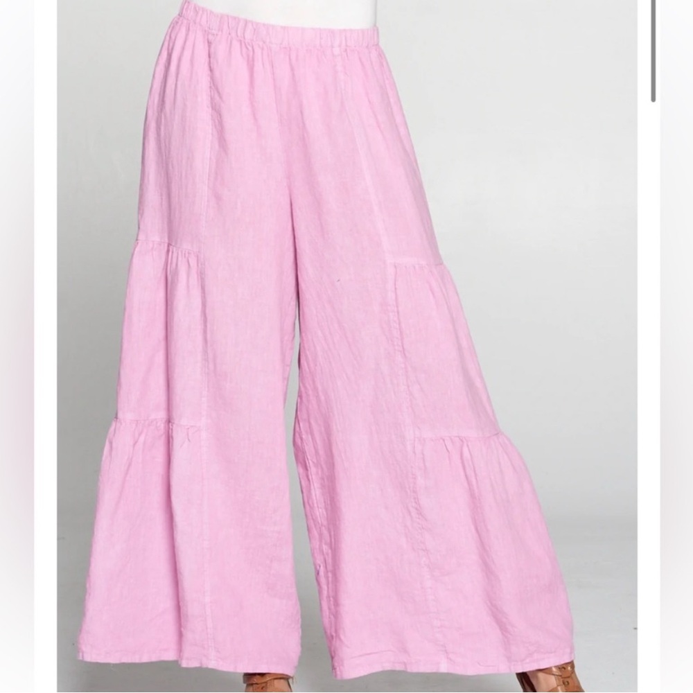 Match Point ChaCha 100% Linen Tiered Pants
